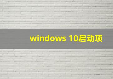 windows 10启动项